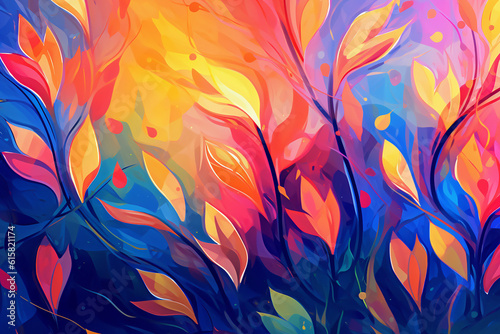 abstract colorful background - floral abstract pattern - colorful illustration