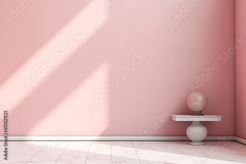 Pink Interior Rooms with Natural Light. Generative AI.