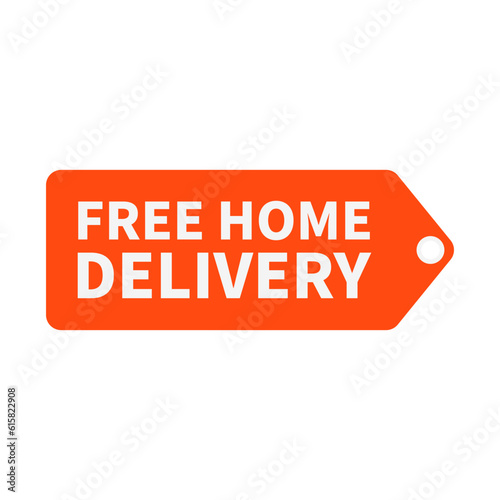 Free Home Delivery In Orange Color Hanging Tag Shape For Promotion Sale
