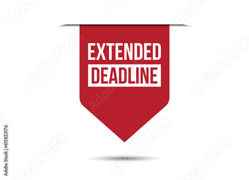 extended deadline red vector banner illustration isolated on white background