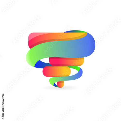 colorful gradient tornado logo concept with modern style. minimal, simple and clean. use for logo, icon, symbol, sign and emblem