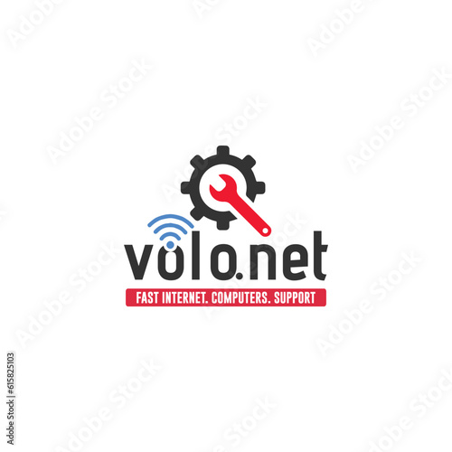 Simple and minimal wifi internet service logo design.