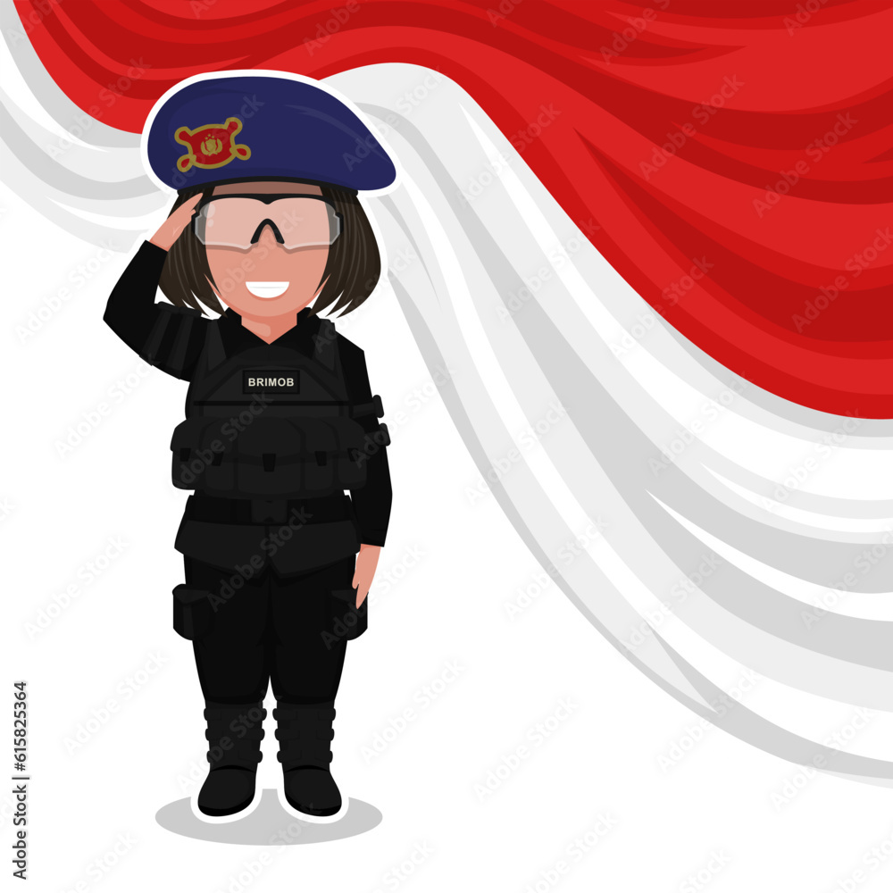 Naklejka premium cute police character cartoon