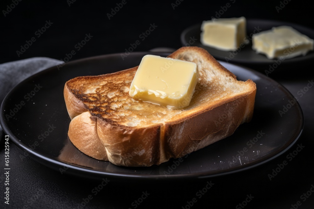 Toasted bread with butter. Generative AI
