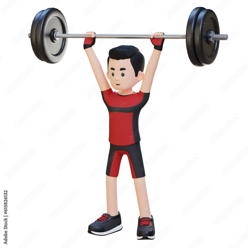 3D Sportsman Character Building Shoulder Strength with Overhead Press Workout 3D Sportsman Character Building Shoulder Strength with Overhead Press Workout