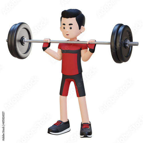 3D Sportsman Character Building Shoulder Strength with Overhead Press Workout