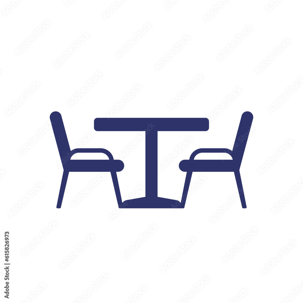 dining table and chairs icon on white dining table and chairs icon on white