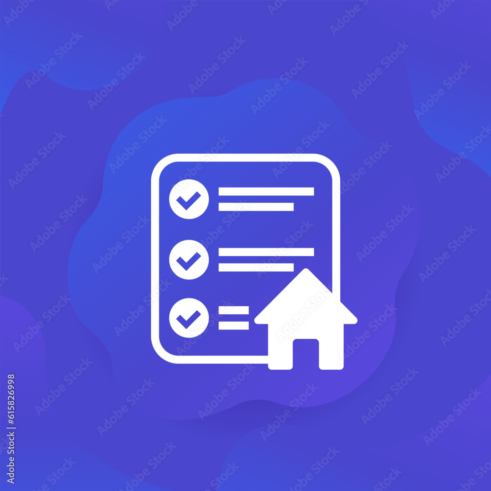 house and checklist icon for web house and checklist icon for web