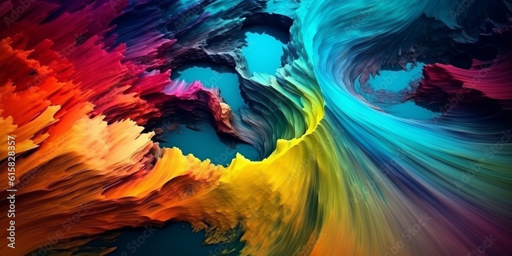 the Creativity Digital Colorful Paints in Abstract Art and Exploring Design, Generative AI.