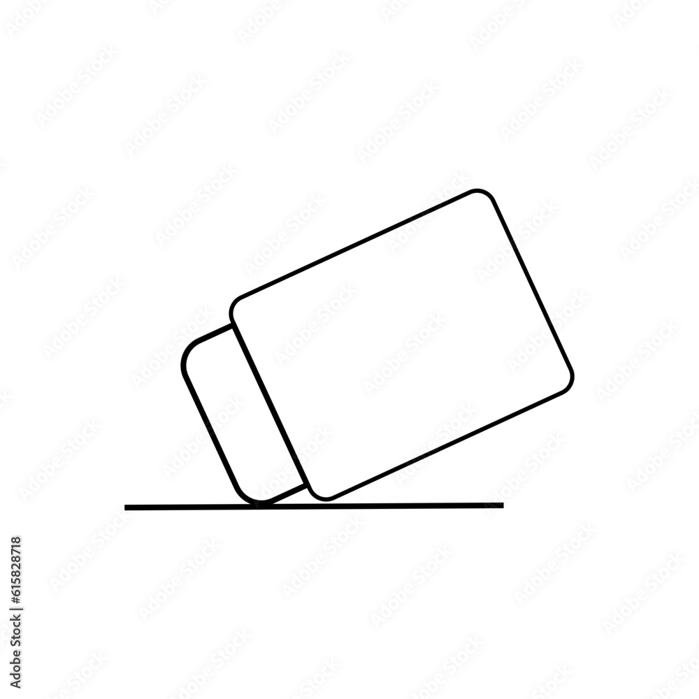 Eraser icon. Outline illustration of eraser vector icon for web Eraser icon. Outline illustration of eraser vector icon for web