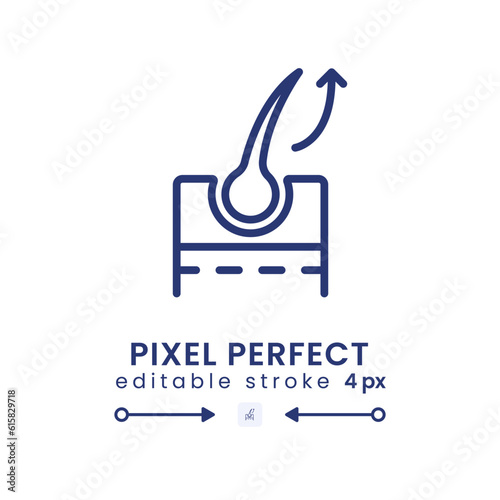Goosebumps linear desktop icon. Emotional arousal. Hair raising on skin. Nervous system. Pixel perfect, outline 4px. GUI, UX design. Isolated user interface element for website. Editable stroke