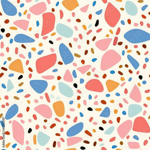 Terrazzo seamless pattern bright and soft color digital papers