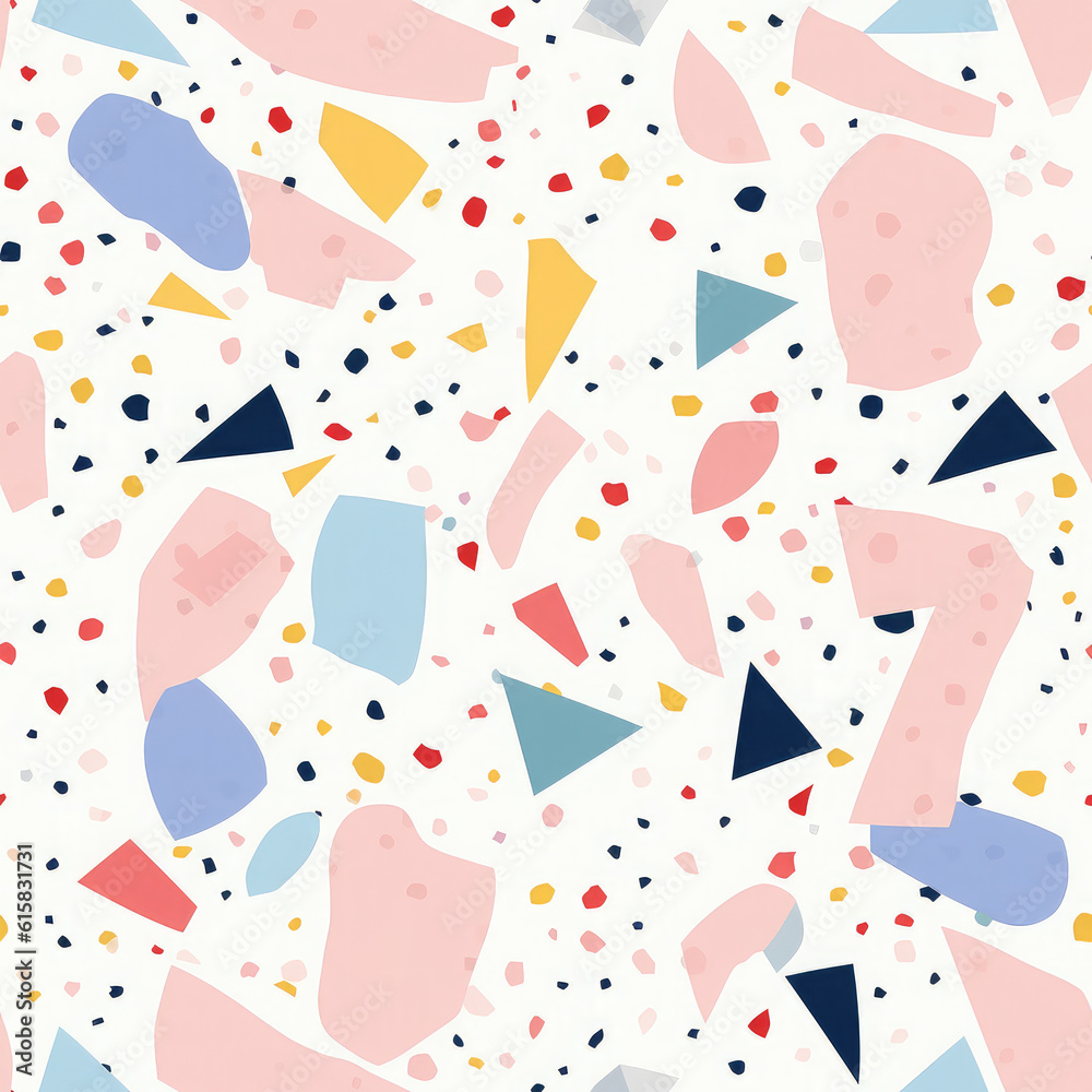 Terrazzo seamless pattern bright and soft color digital papers