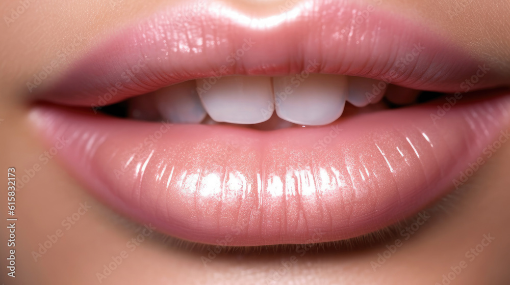 sexy lips with a sparkling pink lip gloss sexy lips with a sparkling pink lip gloss