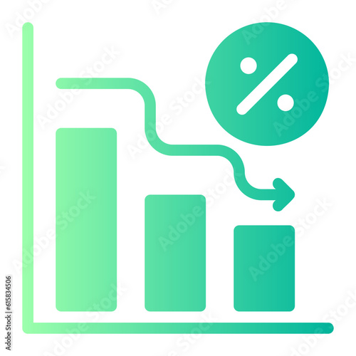 reduce cost gradient icon