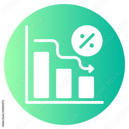 reduce cost gradient icon