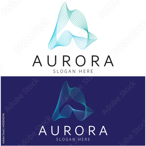 aurora logo design icon illustration vector template