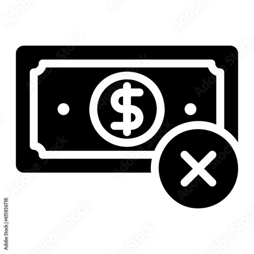 no money glyph icon