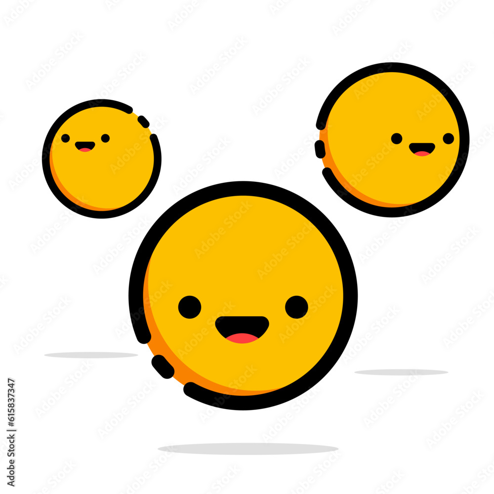 Obraz premium happy smiley face filled outline icon vector icon flat design illustration isolated 