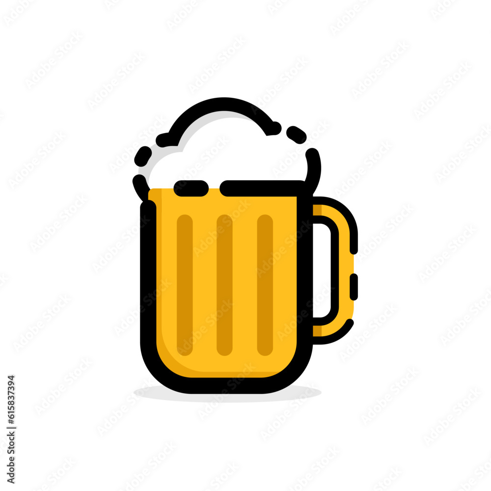 glass of beer filled outline icon vector icon flat design illustration isolated glass of beer filled outline icon vector icon flat design illustration isolated