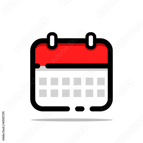 calendar icon vector filled outline icon vector icon flat design illustration isolated 