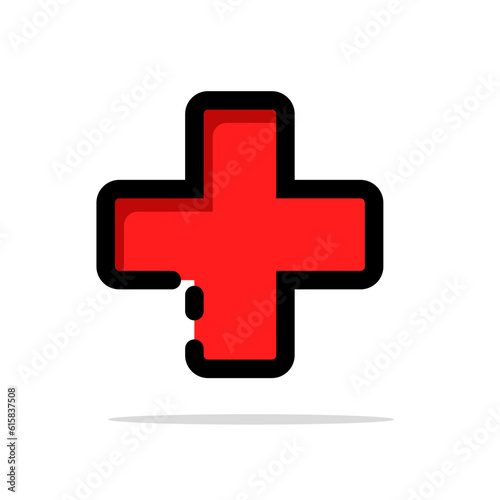 medical cross icon filled outline icon vector icon flat design illustration isolated 