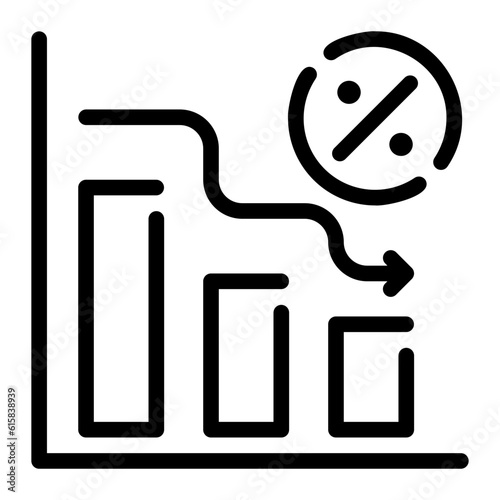 reduce cost line icon