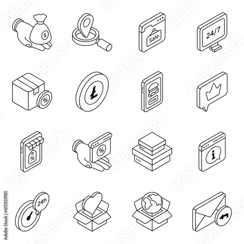 Pack of Shopping and Commerce Flat Icons


