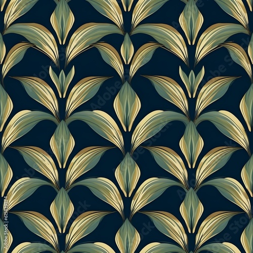 hemp leaf pattern    Artdeco style    mink  glaucous blue  dark green  white   Ai generated 
