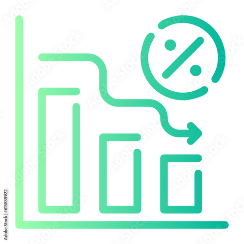 reduce cost gradient icon