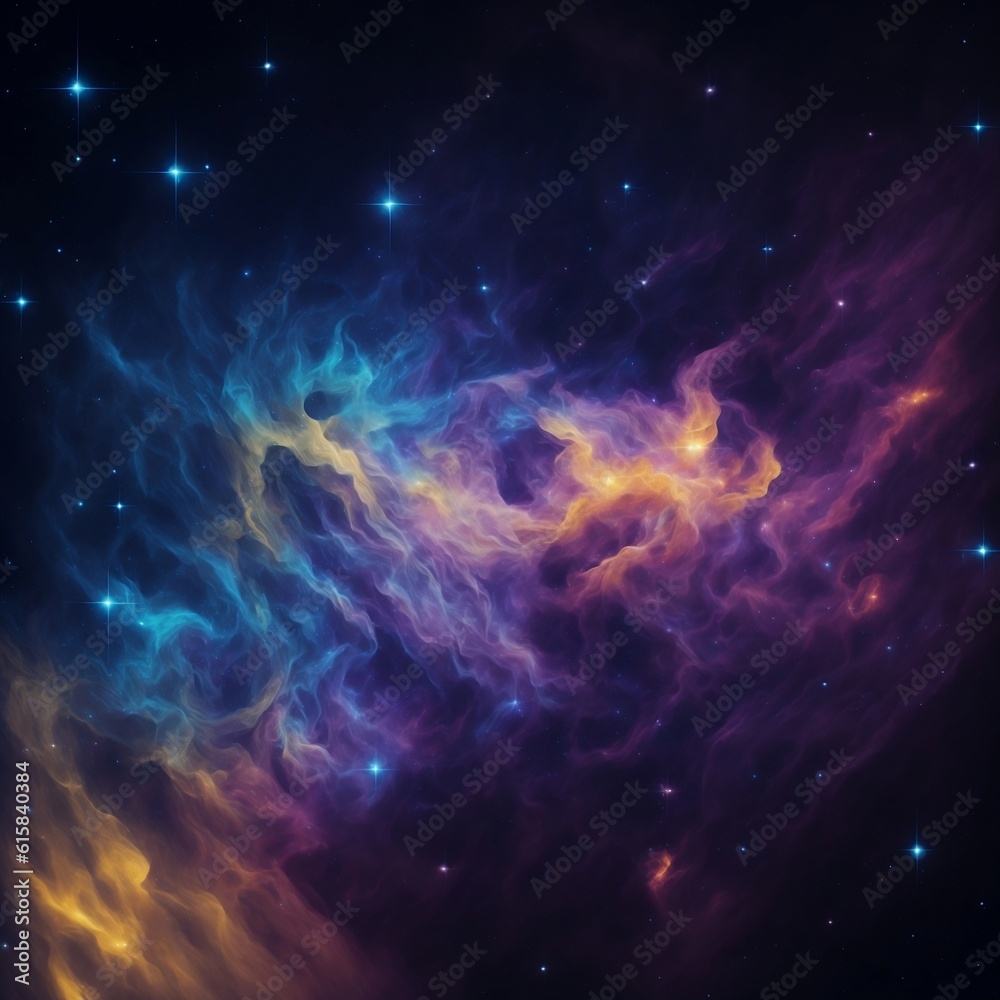 Colorful Nebula in Space Background.