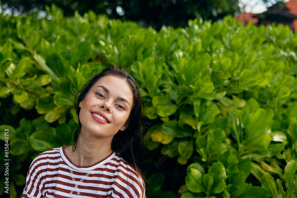 summer woman walk hair freedom nature park beautiful long t-shirt smiling lifestyle summer woman walk hair freedom nature park beautiful long t-shirt smiling lifestyle