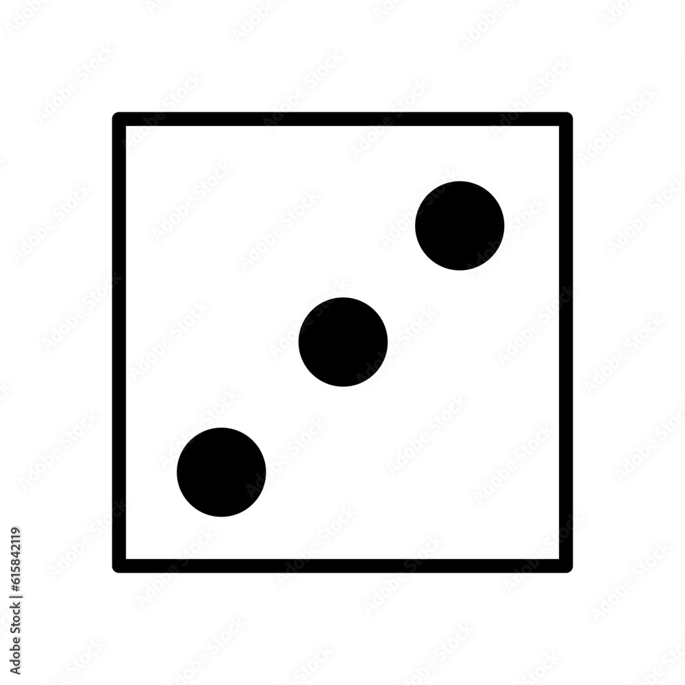 One dices side with 3 Icon. Vector illustration. stock image. One dices side with 3 Icon. Vector illustration. stock image.