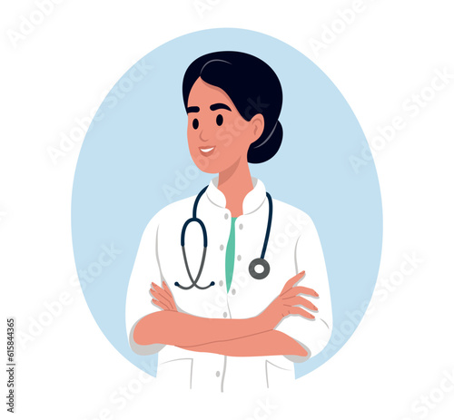 Avatar of a smiling female doctor, medical worker.