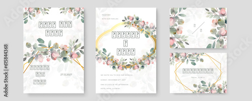 colorful colourful floral flower beautiful and elegant floral wedding invitation card template