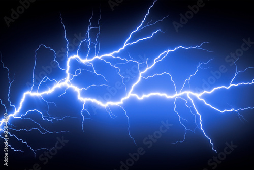 Ray. Lightning storm. Lightning bolt storm. Fork lightning striking. Lightning thunderstorm flash over the night sky. Cataclysms (hurricane, Typhoon, tornado). Mediterranean. Greece. Thessaly
