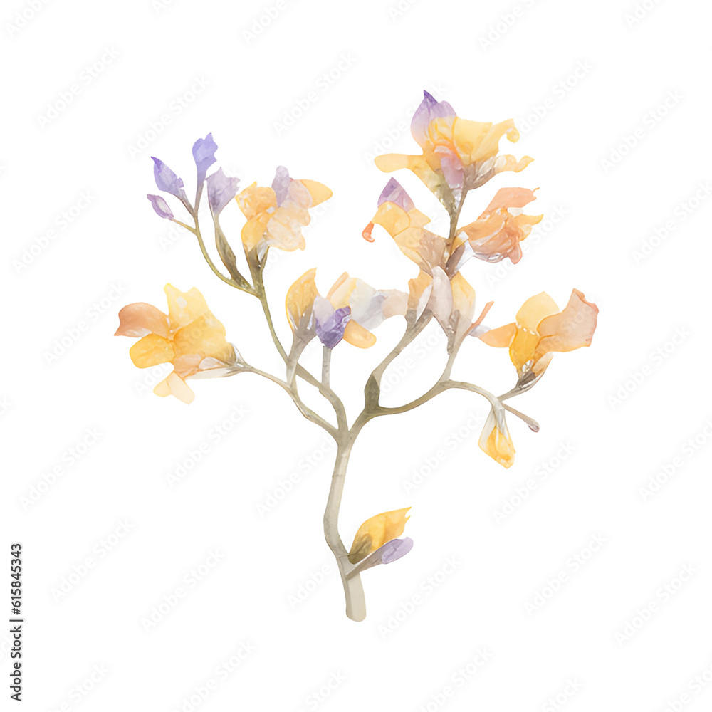 Watercolor of leaves isolated on transparent background Watercolor of leaves isolated on transparent background