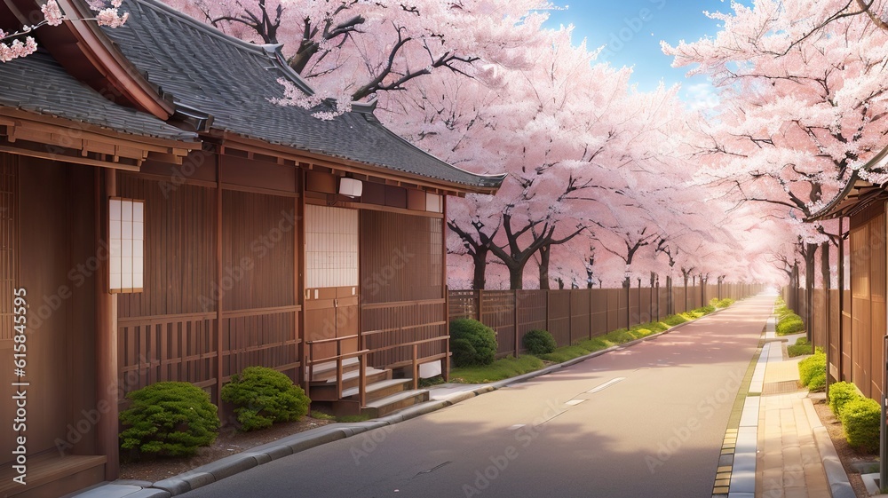 Beautiful Cherry blossom. 3D rendering
