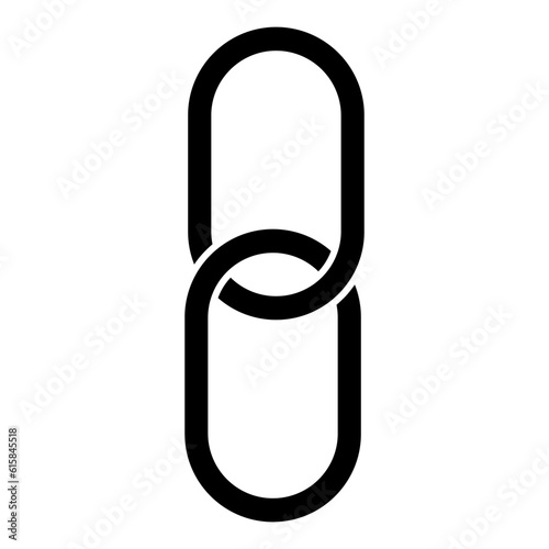 Two chain links icon. Attach, Lock symbol. Vector illustration. stock image.