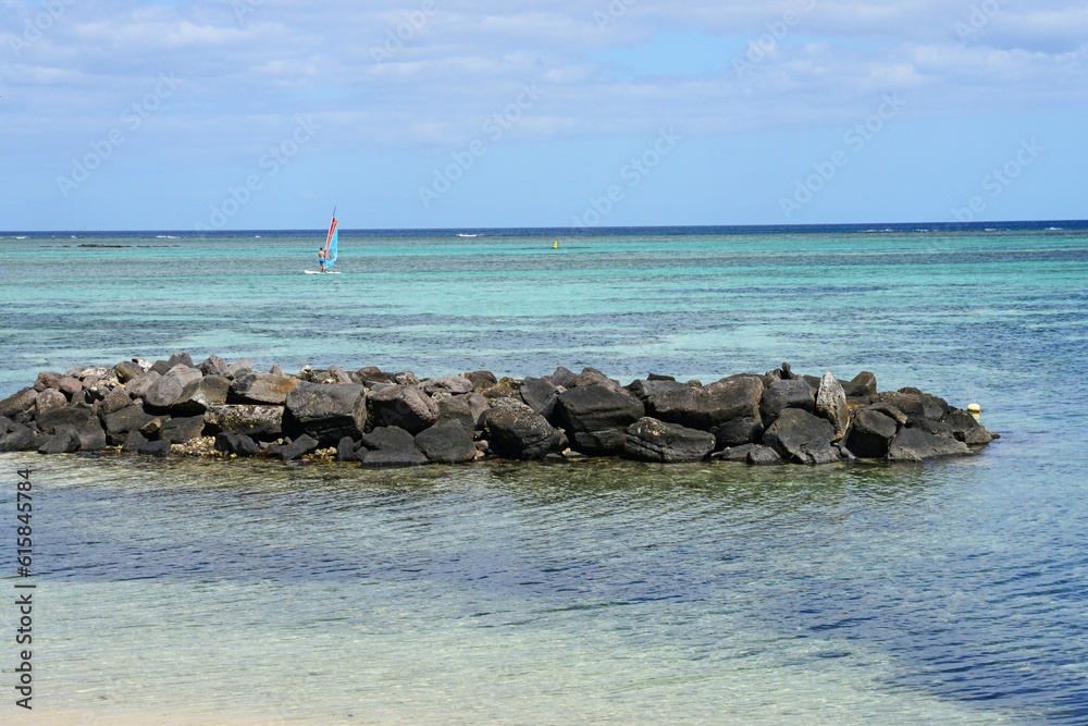picturesque area of la Pointe aux canonniers in Mauritius