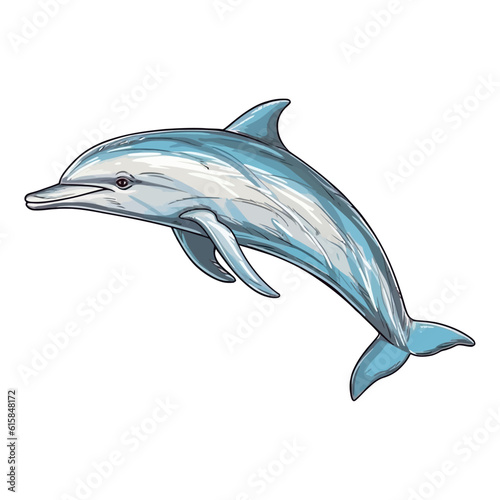 A cute dolphin jumping