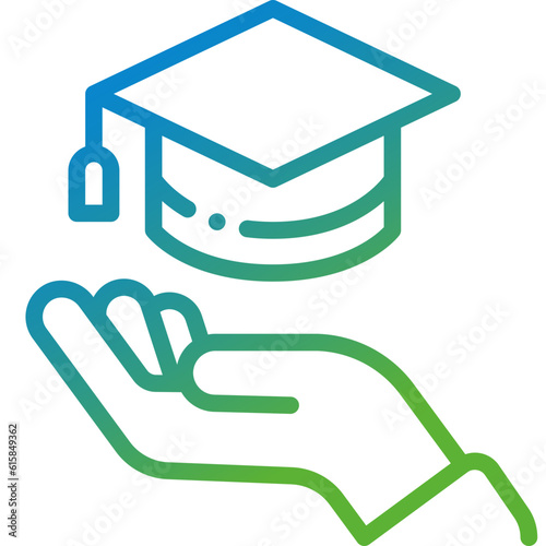 education gradient line icon
