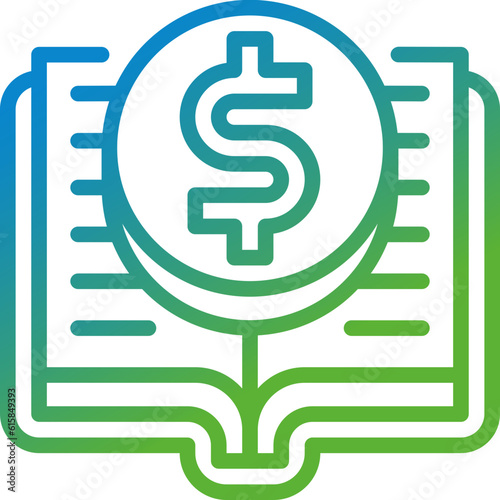 scholarship gradient line icon