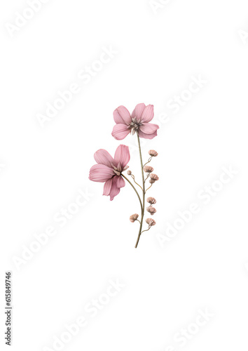 pink flower isolated on white