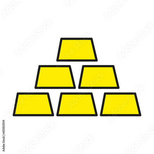 Golden bars, bullion colored icon. Vector illustration. stock image.