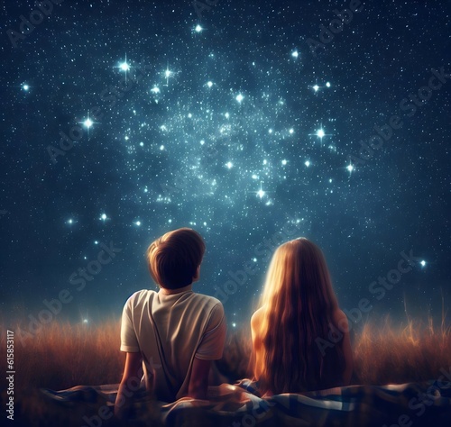 couple sitting on a bench at night