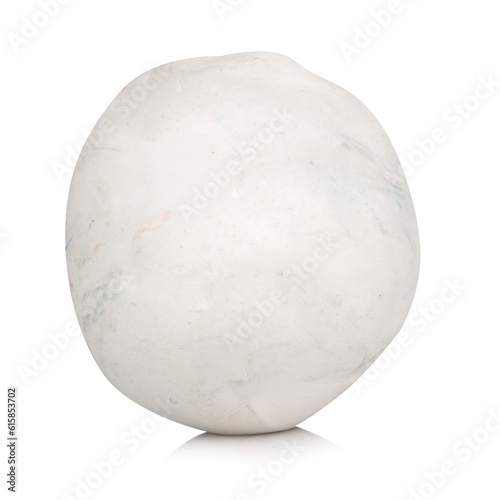 plasticine white sphere isolated on white background single one