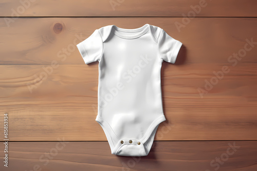 White baby short sleeve bodysuit mock-up.