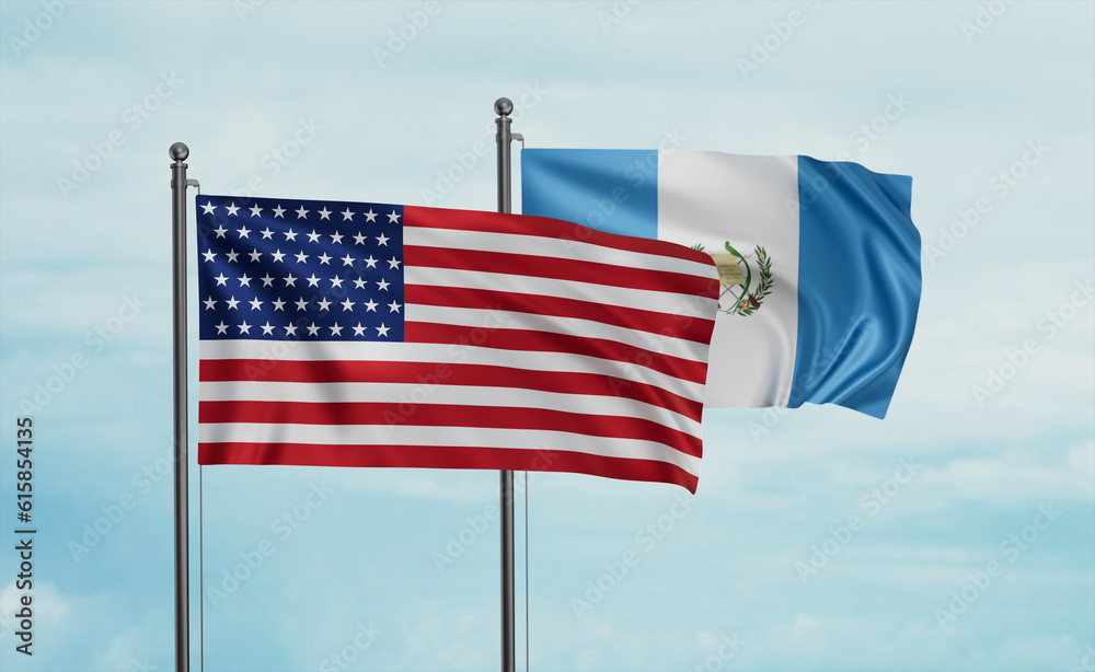 Guatemala and USA flag Guatemala and USA flag