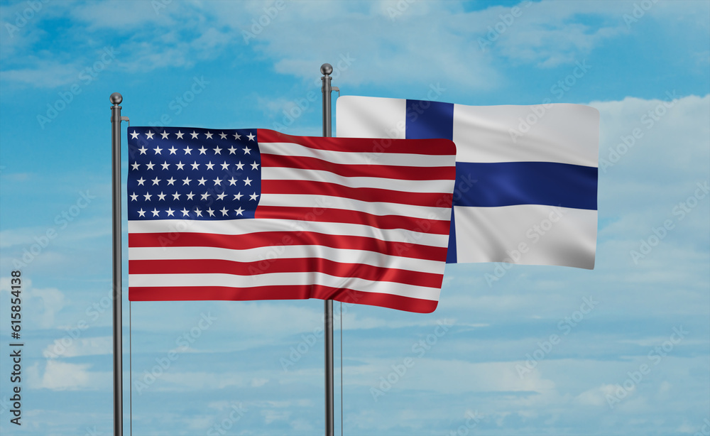 Finland and USA flag